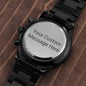 Customized Black Chronograph Watch For Dad