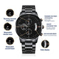Customized Black Chronograph Watch For Dad