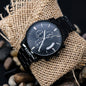 Customized Black Chronograph Watch For Dad