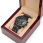 Customized Black Chronograph Watch For Dad