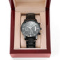 Customized Black Chronograph Watch For Dad