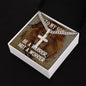 Personalized Steel Cross Necklace For Son on Cuban Chain w/ MC