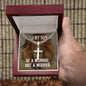 Personalized Steel Cross Necklace For Son on Cuban Chain w/ MC