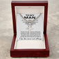 Personalized Steel Cross Necklace For Husband on Cuban Chain w/ MC