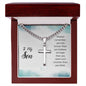 Artisan Cross Necklace For Son on Cuban Chain w/ MC